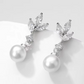 Marquise Zirconia Pearl Drop Earrings