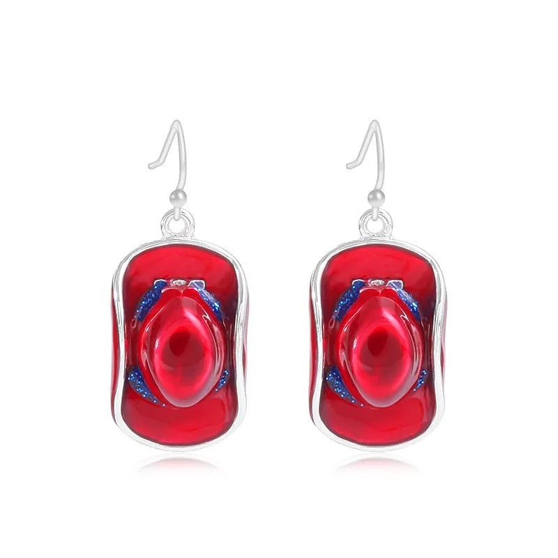Patriotic American Flag Drop Earrings