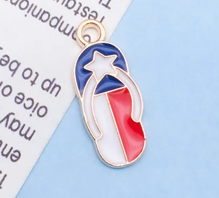 Patriotic USA Flag Charm Pendants for Jewelry Making