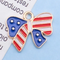 Patriotic USA Flag Charm Pendants for Jewelry Making