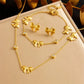 Women’s Stainless Steel Butterfly Heart Jewelry Set – Necklace, Bracelet & Earrings
