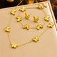 Women’s Stainless Steel Butterfly Heart Jewelry Set – Necklace, Bracelet & Earrings