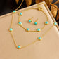 Women’s Stainless Steel Butterfly Heart Jewelry Set – Necklace, Bracelet & Earrings
