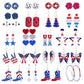 Patriotic American Flag Drop Earrings