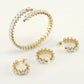 18K Gold-Plated Marquise Zircon Jewelry Set – Bracelet, Ring & Hoop Earrings
