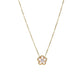 Women’s Gold-Plated Five-Petal Flower Necklace – Shell Inlay Stainless Steel Jewelry