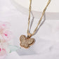 Women’s Minimalist Gold Butterfly Pendant Necklace – Rhinestone & Resin Detail
