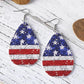Patriotic American Flag Teardrop Earrings