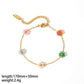18K Gold-Plated Flower Jewelry Set – Necklace, Bracelet & Anklet with Colorful Beads