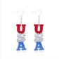 Patriotic American Flag Drop Earrings