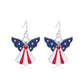 Patriotic American Flag Drop Earrings