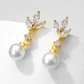 Marquise Zirconia Pearl Drop Earrings
